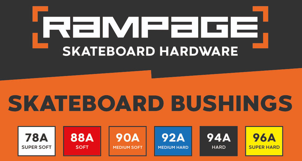 RAMPAGE Skateboard Small Parts *NEW* Rampage Skateboard Bushings - Red 88A (Soft)