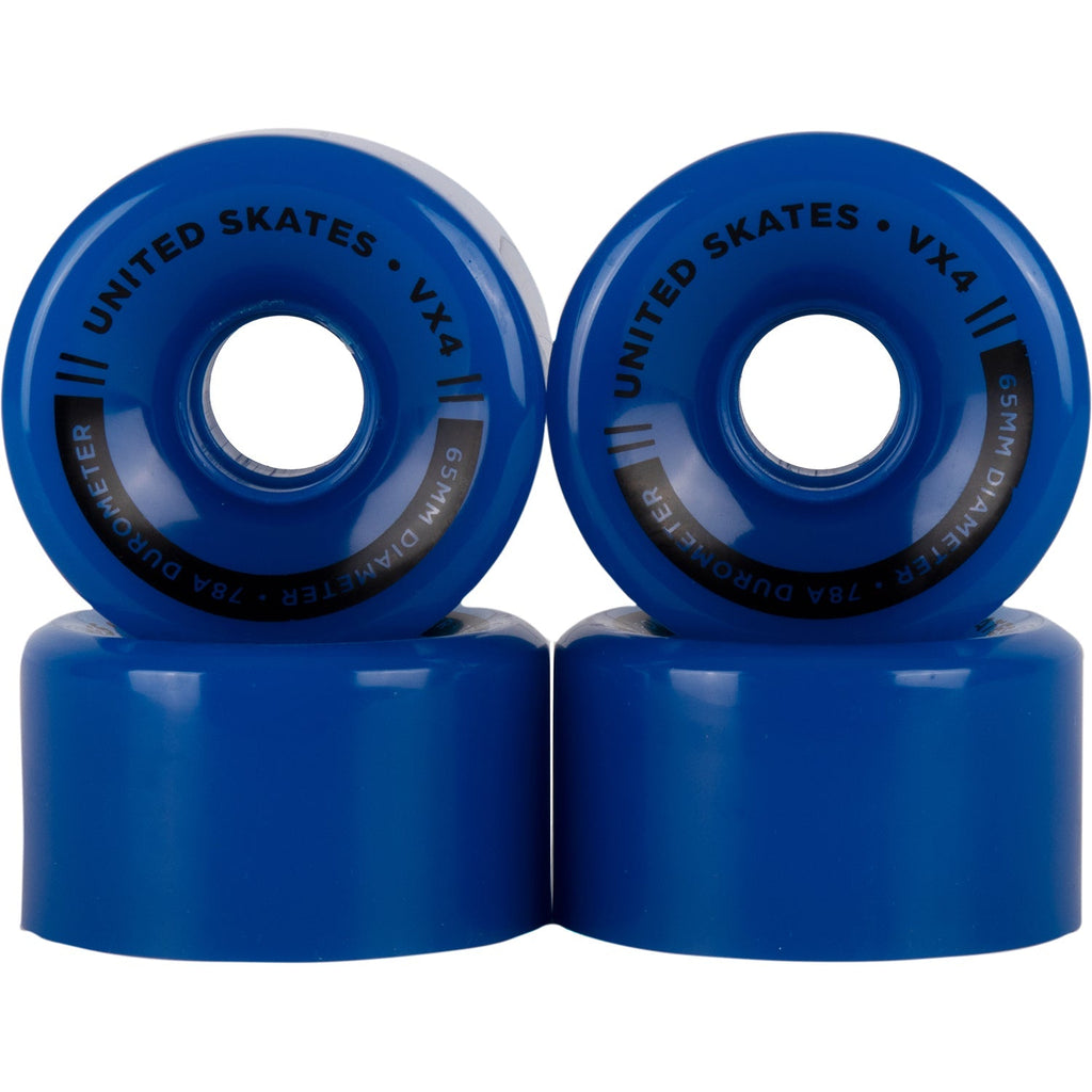 UNITED SKATES skate wheels Blue *NEW* United Skates VX4 65mm x 36mm 78A Quad Roller Skate Wheels - 11 COLOURS