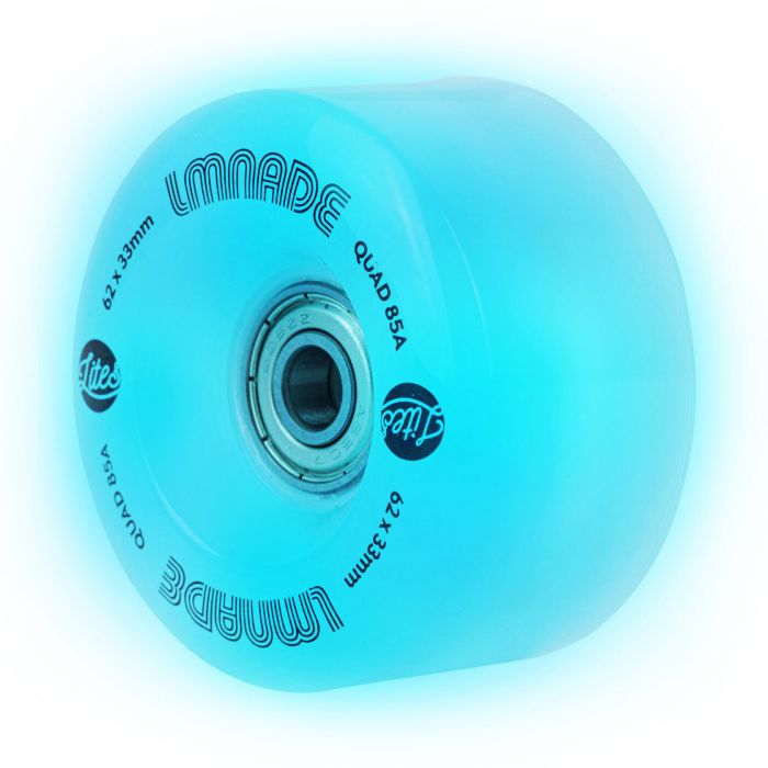LMNADE skate wheels *NEW* LMNADE Lites LED Light-Up 85a Quad Roller Skate Wheels - Blue 62mm