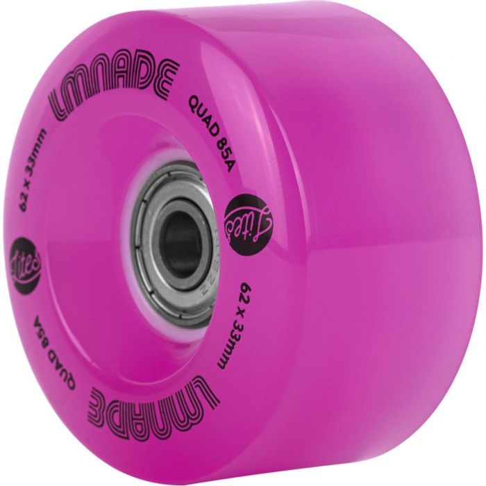 LMNADE skate wheels *NEW* LMNADE Lites LED Light-Up 85a Quad Roller Skate Wheels - Pink 62mm
