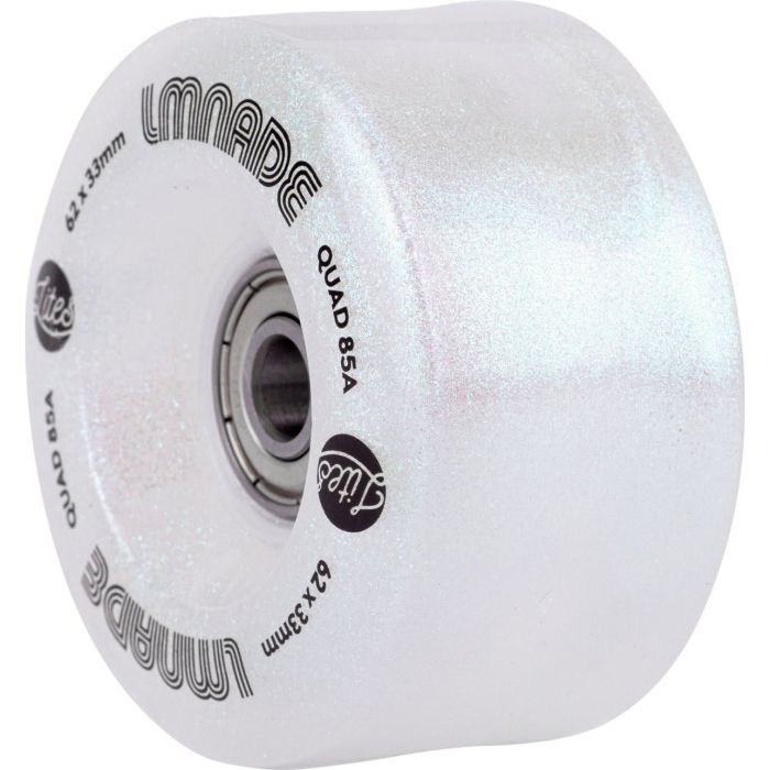 LMNADE skate wheels *NEW* LMNADE Lites LED Light-Up 85a Quad Roller Skate Wheels - Silver Glitter 62mm