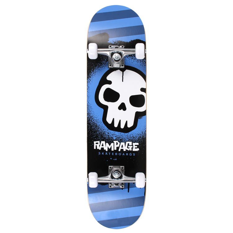 Rampage Graffiti Skull Complete Skateboard - Blue