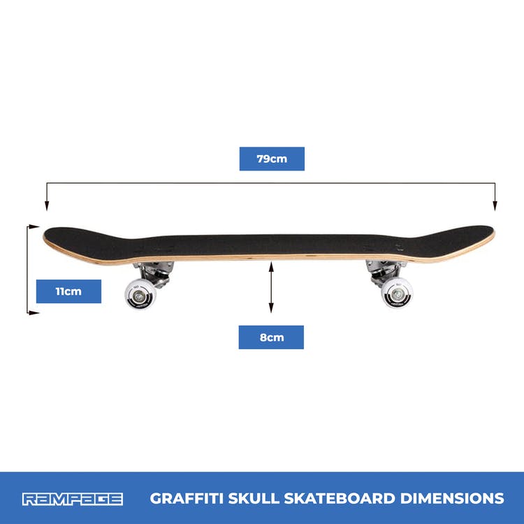 Rampage skateboard Rampage Graffiti Skull Complete Skateboard - Blue