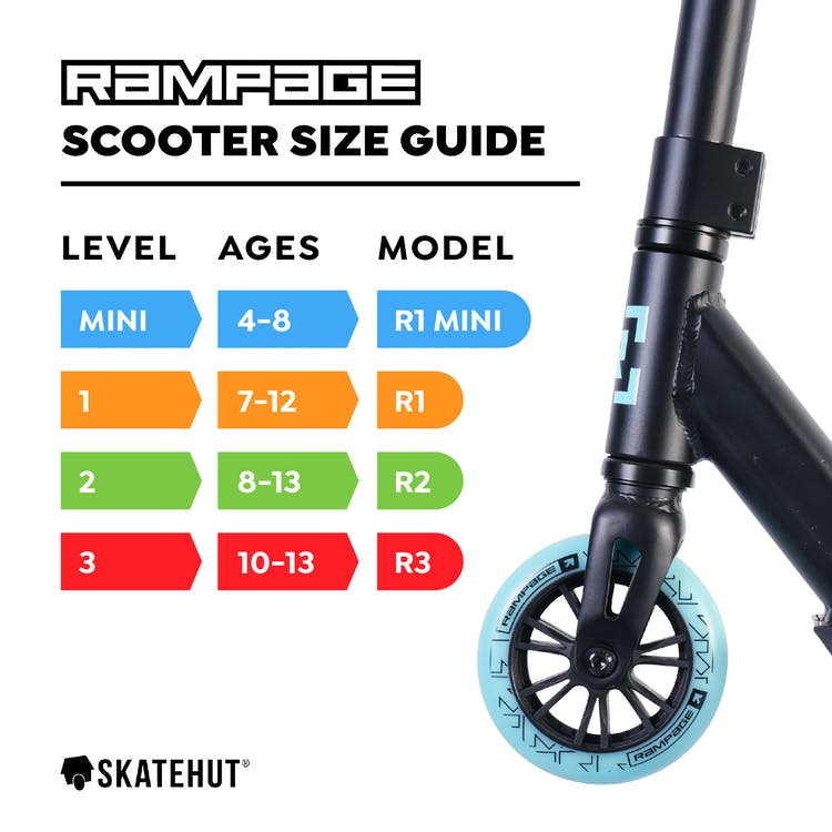 Rampage Stunt Scooter *NEW* Rampage R2  Complete Stunt Scooter Ano Splat Blue - PACK OF 2