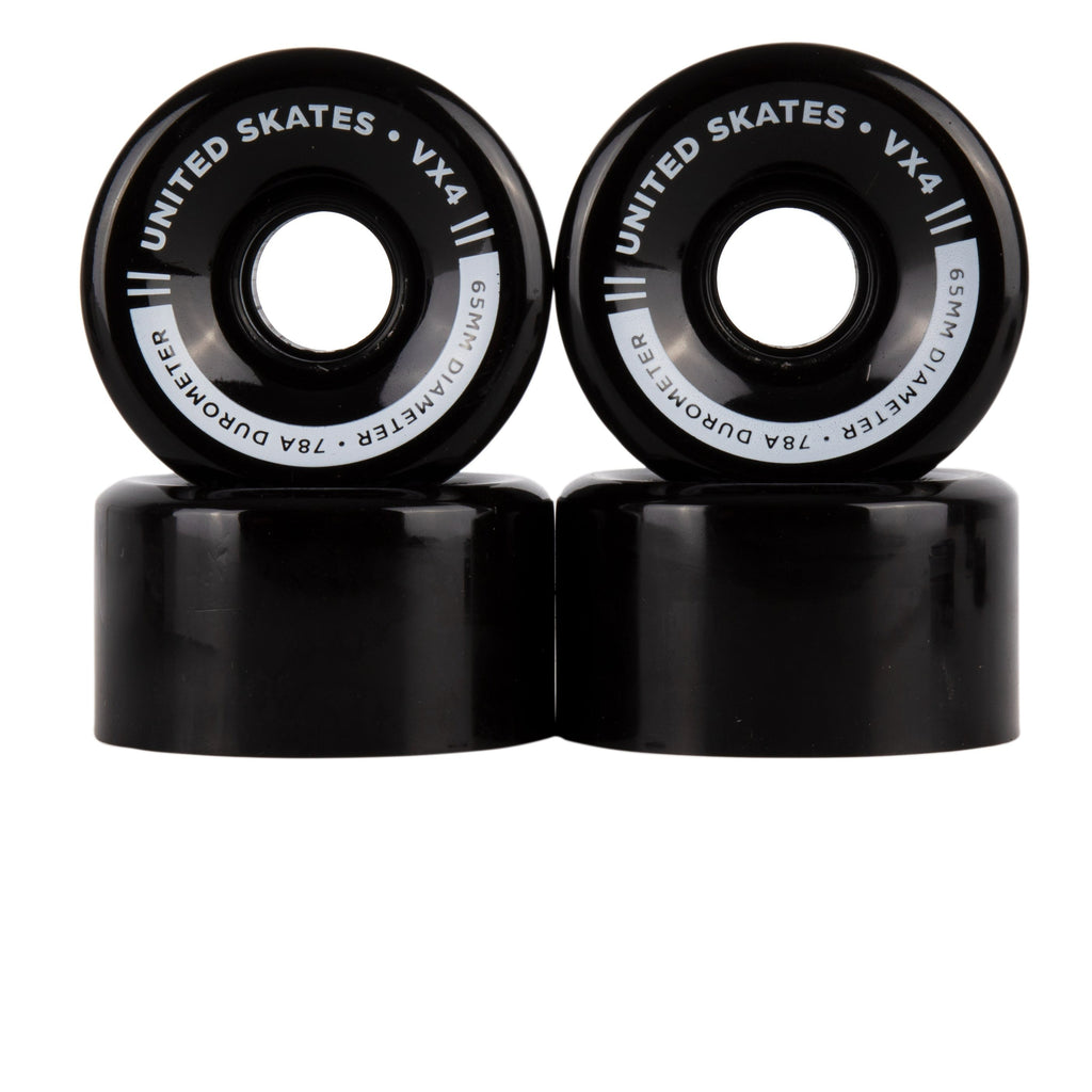 UNITED SKATES skate wheels Black *NEW* United Skates VX4 65mm x 36mm 78A Quad Roller Skate Wheels - 11 COLOURS