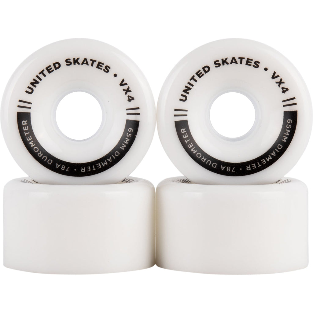 UNITED SKATES skate wheels White *NEW* United Skates VX4 65mm x 36mm 78A Quad Roller Skate Wheels - 11 COLOURS